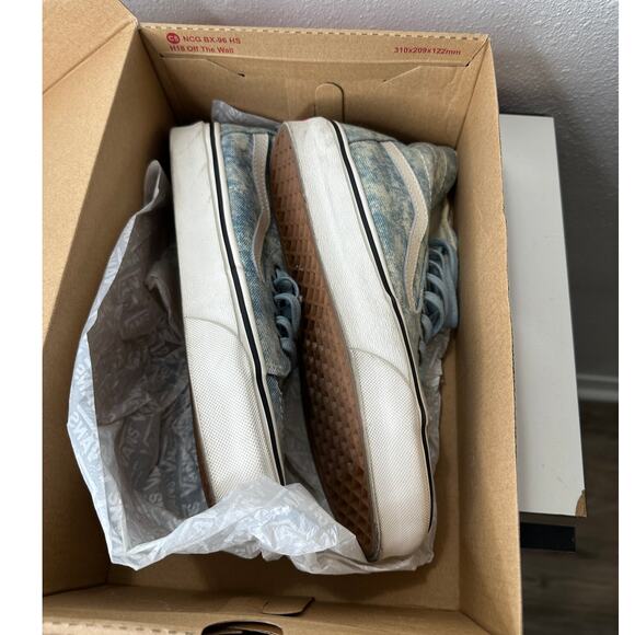 Vans Washed Blue White Sk8-Hi Taper Denim Winter Sky Skate Shoes 8 - Picture 14 of 15